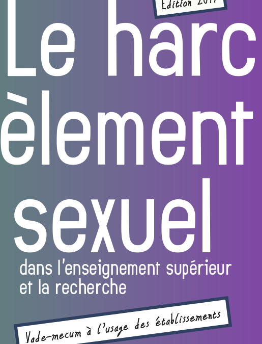 Vade-mecum à l’usage des établissements sur le harcèlement sexuel dans l’enseignement supérieur et la recherche